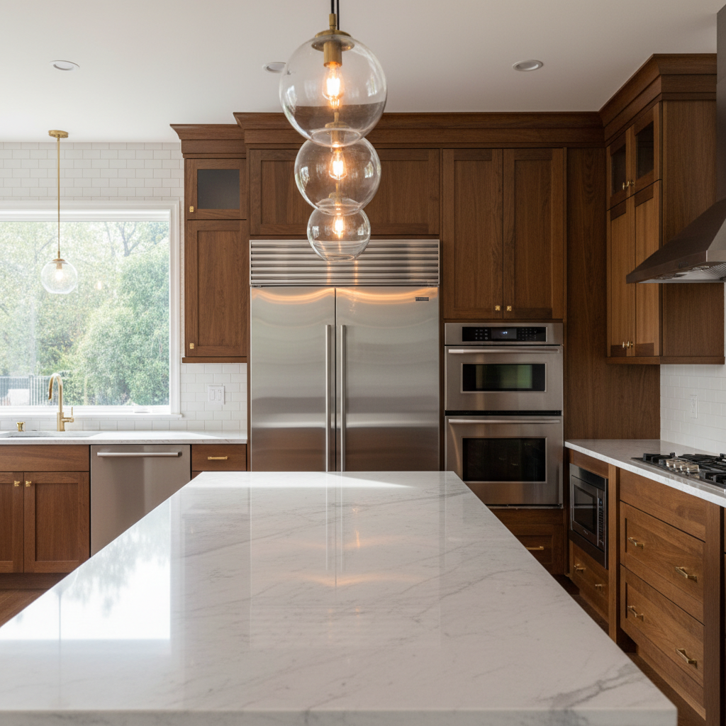 Luxury kitchen renovation in Katy TX - Custom cabinets and countertops by Tell Projects