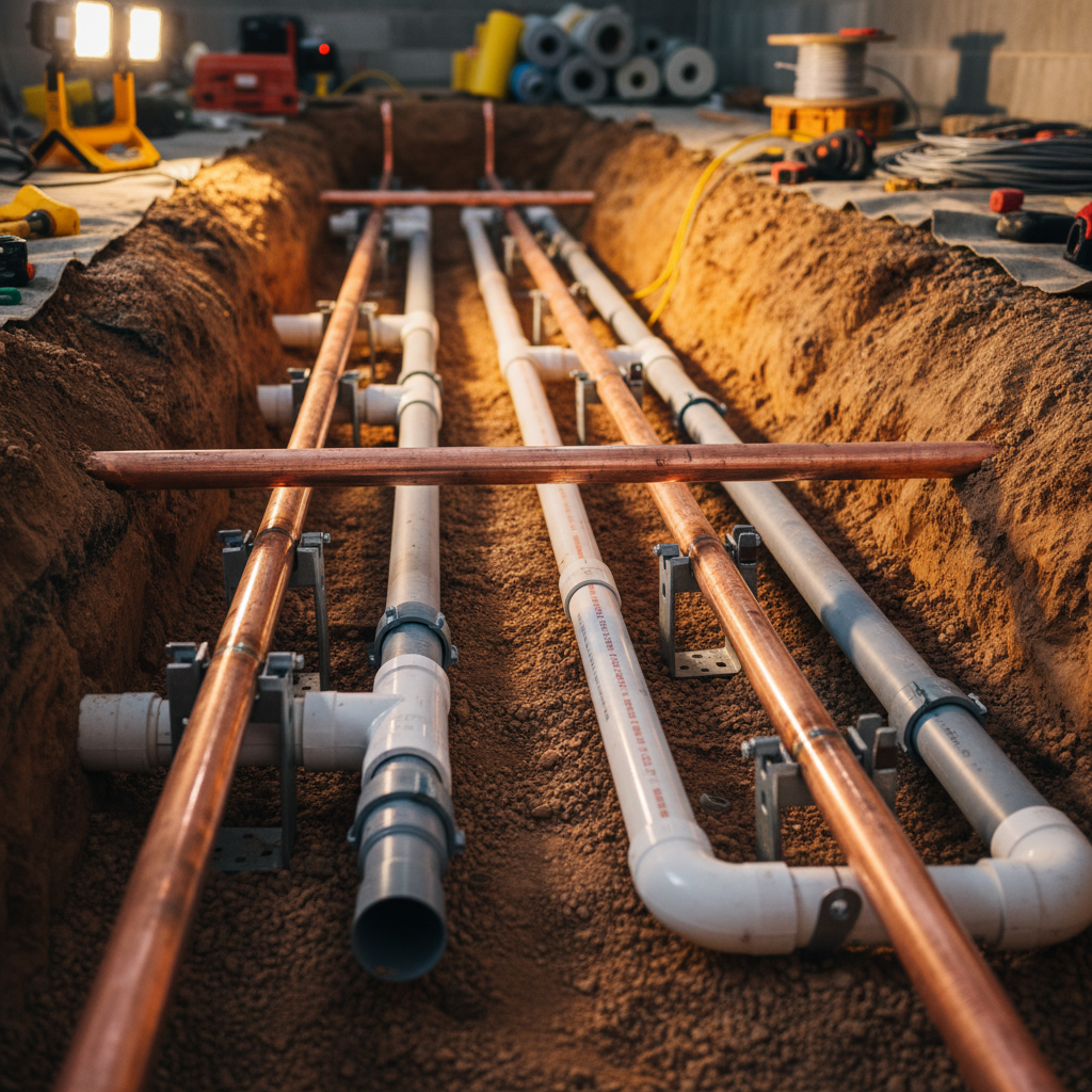 Underground plumbing installation Katy TX - Commercial plumbing by Tell Projects
